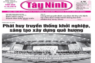 Điểm báo in Tây Ninh ngày 04.10.2019