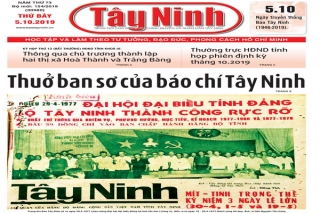 Điểm báo in Tây Ninh ngày 05.10.2019