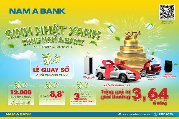 Cơ hội rước xe sang mừng sinh nhật Nam A Bank