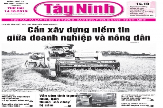 Điểm báo in Tây Ninh ngày 14.10.2019