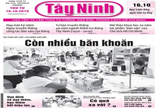 Điểm báo in Tây Ninh ngày 16.10.2019