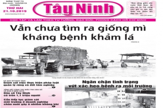 Điểm báo in Tây Ninh ngày 21.10.2019