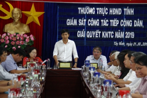 Thường trực HĐND tỉnh giám sát công tác tiếp công dân, giải quyết khiếu nại tố cáo năm 2019