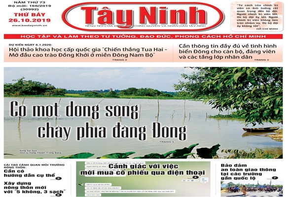 Điểm báo in Tây Ninh ngày 26.10.2019