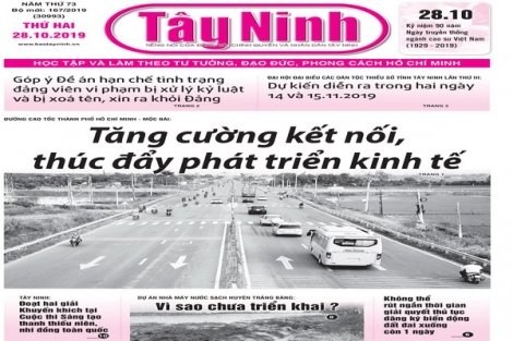 Điểm báo in Tây Ninh ngày 28.10.2019