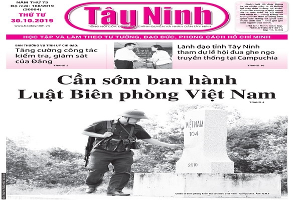 Điểm báo in Tây Ninh ngày 30.10.2019