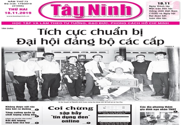 Điểm báo in Tây Ninh ngày 18.11.2019