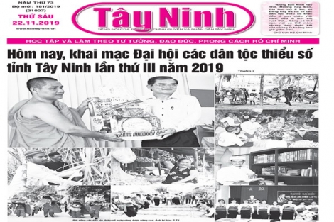 Điểm báo in Tây Ninh ngày 22.11.2019