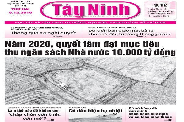 Điểm báo in Tây Ninh ngày 09.12.2019