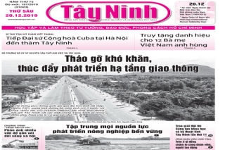 Điểm báo in Tây Ninh ngày 20.12.2019