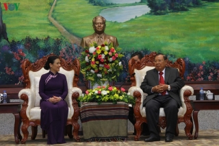 Tổng Bí thư, Chủ tịch nước Lào tiếp cựu quân tình nguyện Việt Nam