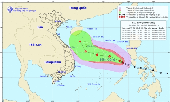 Không khí lạnh sẽ “đánh tan” bão số 8 ngay trên Biển Đông