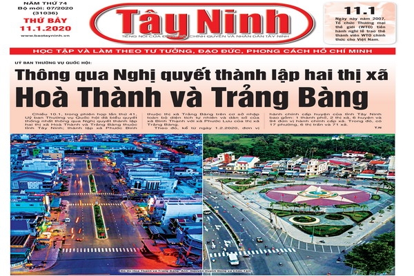 Điểm báo in Tây Ninh ngày 11.01.2020