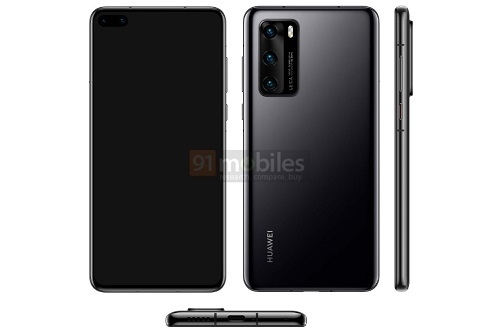 Huawei P40 lộ cụm camera selfie đục lỗ