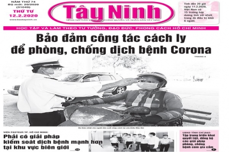 Điểm báo in Tây Ninh ngày 12.02.2020