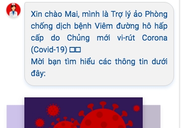 Trợ lý ảo hỏi đáp về dịch Covid-19