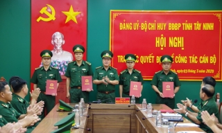 Biên phòng Tây Ninh trao các quyết định về công tác cán bộ