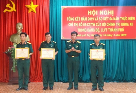 Đảng ủy Quân sự TP.Tây Ninh tổng kết năm 2019 và sơ kết 4 năm thực hiện Chỉ thị số 05-CT/TW của Bộ Chính trị (khóa XII)