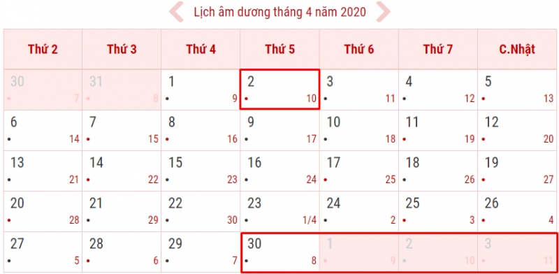 Thông báo nghỉ lễ năm 2020