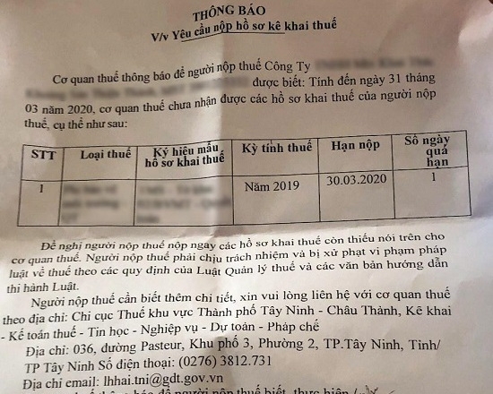 Doanh nghiệp phản ứng về đề nghị phạt tiền do quyết toán thuế năm 2019 chậm 1 ngày