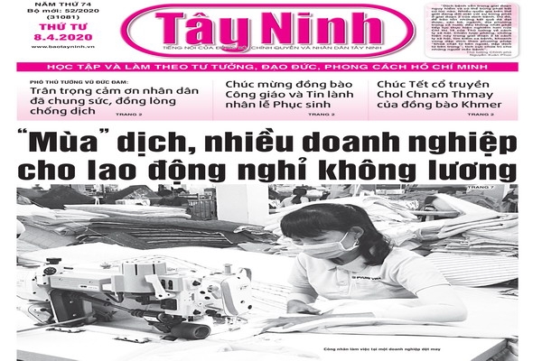 Điểm báo in Tây Ninh ngày 08.4.2020