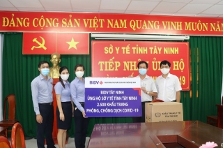 Sở Y tế: Tiếp nhận khẩu trang y tế từ BIDV Tây Ninh