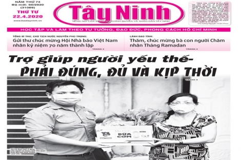 Điểm báo in Tây Ninh ngày 22.4.2020