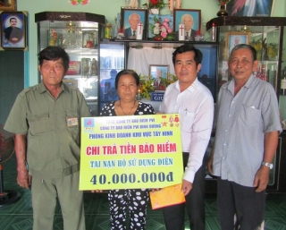 PVI Tây Ninh: Chi trả bảo hiểm tai nạn điện