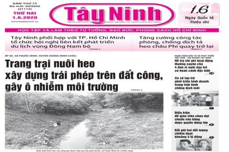 Điểm báo in Tây Ninh ngày 01.6.2020