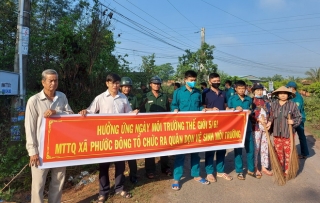 Xã Phước Đông, huyện Gò Dầu ra quân hưởng ứng Ngày môi trường thế giới 5.6