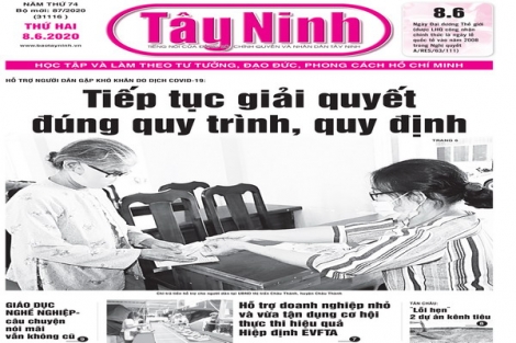 Điểm báo in Tây Ninh ngày 08.6.2020