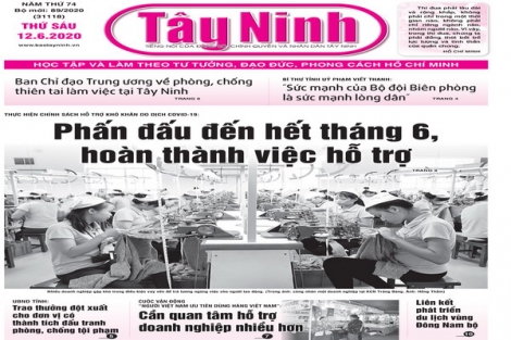 Điểm báo in Tây Ninh ngày 12.6.2020