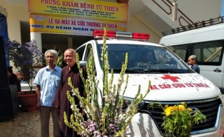Chùa Cẩm Phong tiếp nhận xe cấp cứu miễn phí cho người nghèo