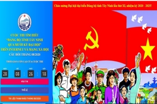 16 cá nhân đạt giải Cuộc thi tìm hiểu “Đảng bộ tỉnh Tây Ninh qua mười kỳ Đại hội” tháng 7.2020