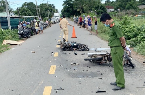 Trảng Bàng: Mô tô đối đầu, 1 người tử vong