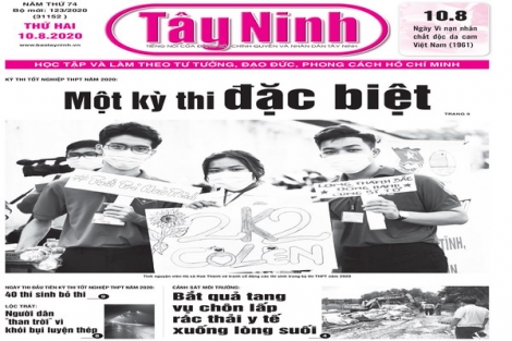 Điểm báo in Tây Ninh ngày 10.8.2020