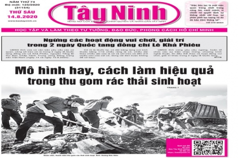 Điểm báo in Tây Ninh ngày 14.8.2020