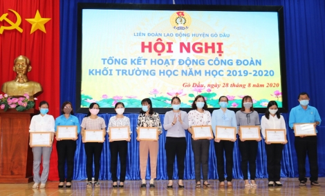 Gò Dầu: Tổng kết hoạt động Công đoàn trường học năm học 2019 2020