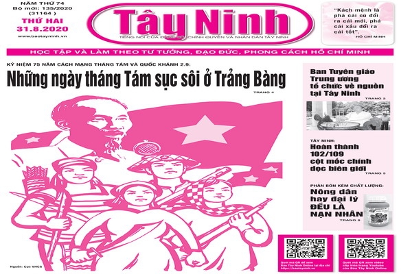 Điểm báo in Tây Ninh ngày 31.8.2020