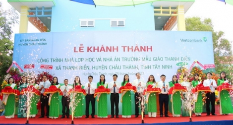 Khánh thành công trình lớp học và nhà ăn Trường Mẫu giáo Thanh Điền