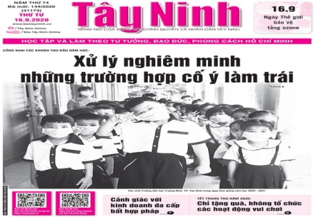 Điểm báo in Tây Ninh ngày 16.9.2020