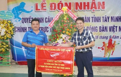 Chính thức trực thuộc Liên đoàn Bóng bàn Việt Nam