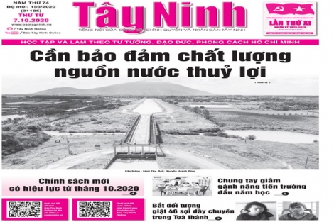 Điểm báo in Tây Ninh ngày 07.10.2020