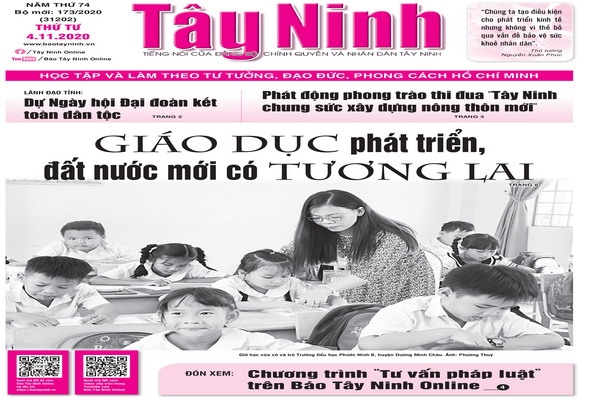 Điểm báo in Tây Ninh ngày 04.11.2020