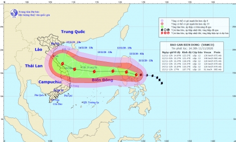 Bão số 13 mạnh cấp 12, giật cấp 15 hướng vào các tỉnh miền Trung