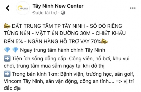 Dự án khu dân cư “Tây Ninh New Center” chưa được cấp phép tại Tây Ninh