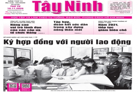 Điểm báo in Tây Ninh ngày 18.11.2020