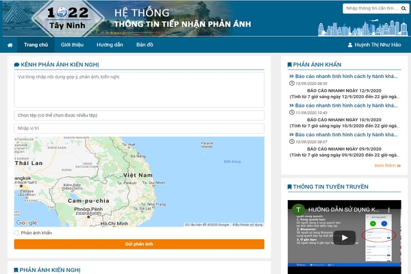 1022 Tây Ninh: Bạn phản ánh-chúng tôi xử lý