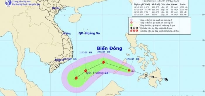 Áp thấp nhiệt đới thêm sức mạnh trên Biển Đông, sóng biển dâng cao 7m