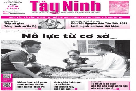 Điểm báo in Tây Ninh ngày 06.01.2021